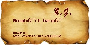 Menyhárt Gergő névjegykártya